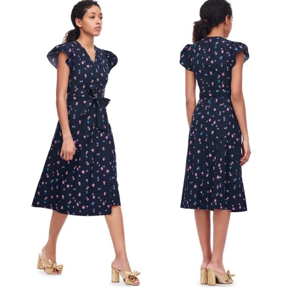 Rebecca Taylor Floral Wrap Dress w. Pockets Sz 4 - Picture 2 of 7